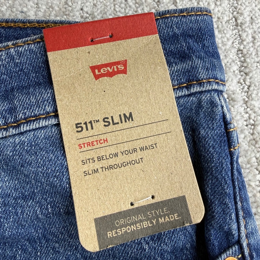 Levis 511 Slim Stretch Mens Jeans Blue Denim 34x30 04511-5431 - Picture 3 of 5